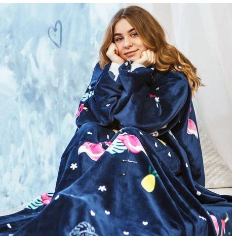 Плед с рукавами из микрофибры «Фламинго» 200х160 см