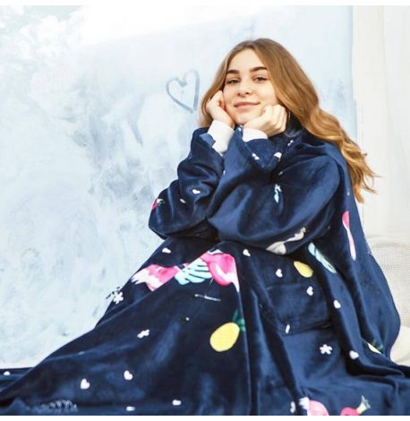 Плед с рукавами из микрофибры «Фламинго» 200х160 см