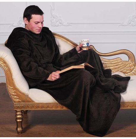 Плед с рукавами из микрофибры (коричневый) 200х150 см