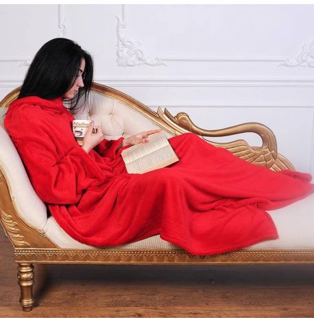 Плед с рукавами из микрофибры (красный) 200х150 см