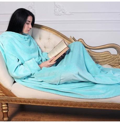 Плед с рукавами из микрофибры (ментоловый) 200х150 см