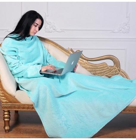 Плед с рукавами из микрофибры (ментоловый) 200х150 см