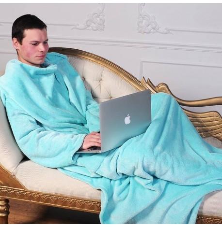 Плед с рукавами из микрофибры (ментоловый) 200х150 см