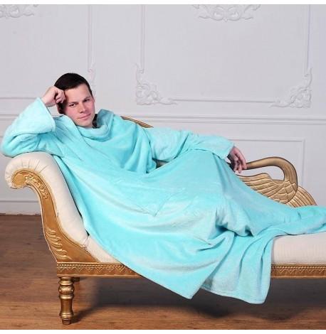 Плед с рукавами из микрофибры (ментоловый) 200х150 см