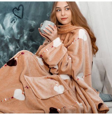 Плед с рукавами из микрофибры «Мокко Лав» 200х160 см