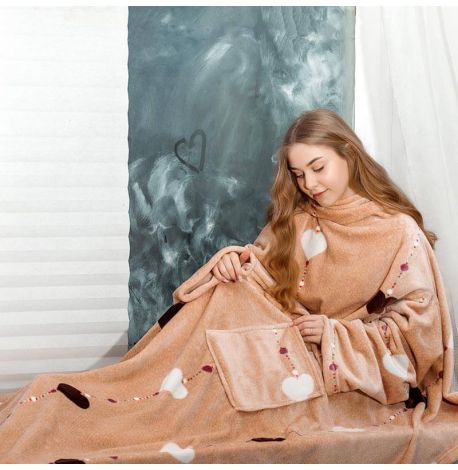 Плед с рукавами из микрофибры «Мокко Лав» 200х160 см