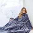 Плед с рукавами из микрофибры (серо-голубой) 200х150 см