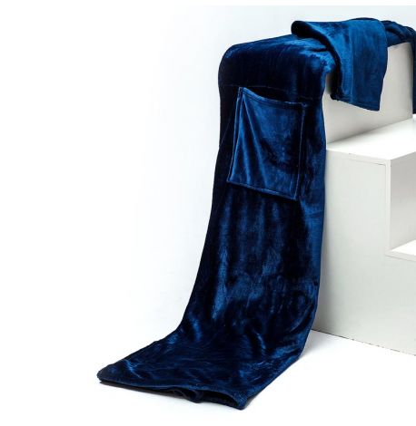 Плед с рукавами из микрофибры (синий) 200х150 см