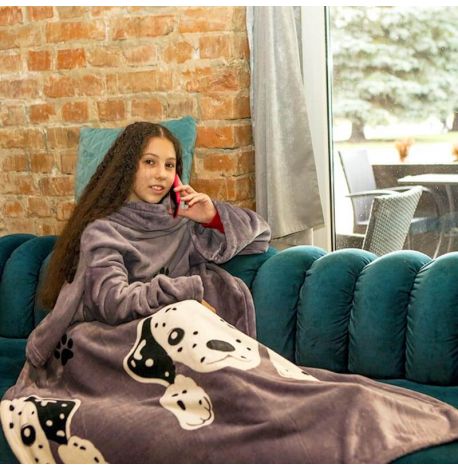 Плед з рукавами з мікрофібри Junior "Собачки" 160х100 см