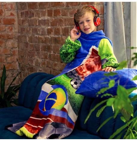 Плед с рукавами из микрофибры детский Kids "Футбол"