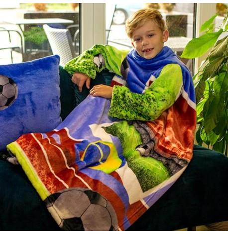 Плед с рукавами из микрофибры детский Kids "Футбол"