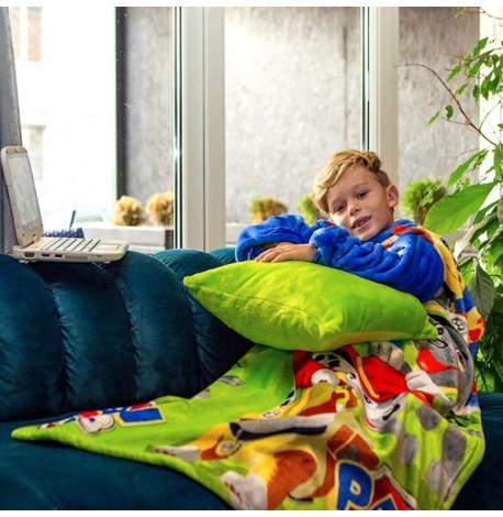 Плед с рукавами из микрофибры детский Kids "Патруль" (зеленый)