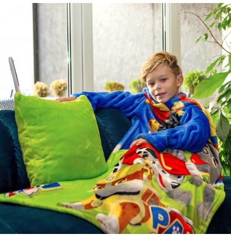 Плед с рукавами из микрофибры детский Kids "Патруль" (зеленый)