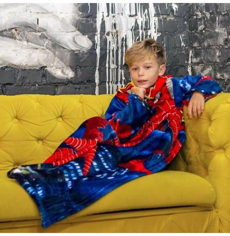 Плед с рукавами из микрофибры детский Kids Spiderman