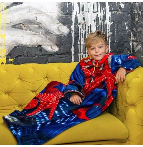 Плед с рукавами из микрофибры детский Kids Spiderman