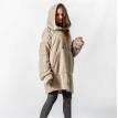 Худи-плед с рукавами и капюшоном из микрофибры (бежевый)