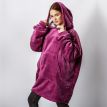 Худи-плед с рукавами и капюшоном из микрофибры (фиолетовый)