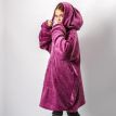 Худи-плед с рукавами и капюшоном из микрофибры (фиолетовый)