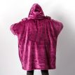 Худи-плед с рукавами и капюшоном из микрофибры (фиолетовый)