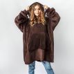Худи-плед с рукавами и капюшоном из микрофибры (коричневый)