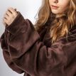 Худи-плед с рукавами и капюшоном из микрофибры (коричневый)