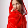 Худи-плед с рукавами и капюшоном из микрофибры (красный)