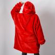 Худи-плед с рукавами и капюшоном из микрофибры (красный)