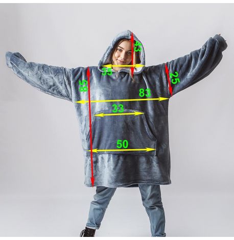 Худи-плед с рукавами и капюшоном из микрофибры (бежевый)