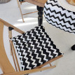 Подушка на стул с завязками «Зигзаг черно-белый»