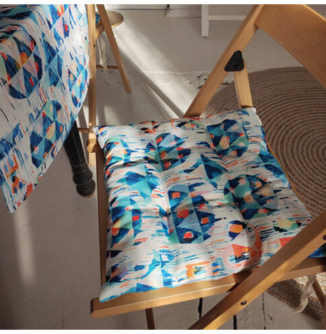 Подушка на стілець із зав'язками «Розмитий орнамент»