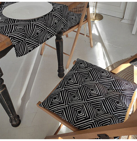 Подушка на стул с завязками «Ромбовидный орнамент»