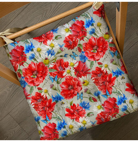 Подушка на стул с завязками «Украинские цветы»