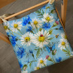 Подушка на стул с завязками «Васильки и ромашки»