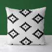Подушка "Чёрные геометрические ромбы на белом фоне", 30х30 см