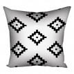 Подушка "Чёрные геометрические ромбы на белом фоне", 30х30 см