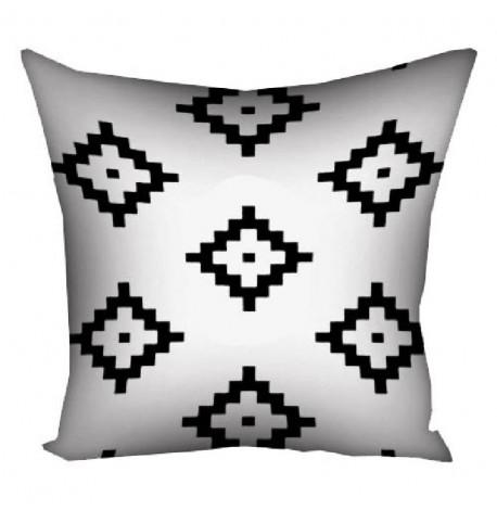 Подушка "Чёрные геометрические ромбы на белом фоне", 30х30 см