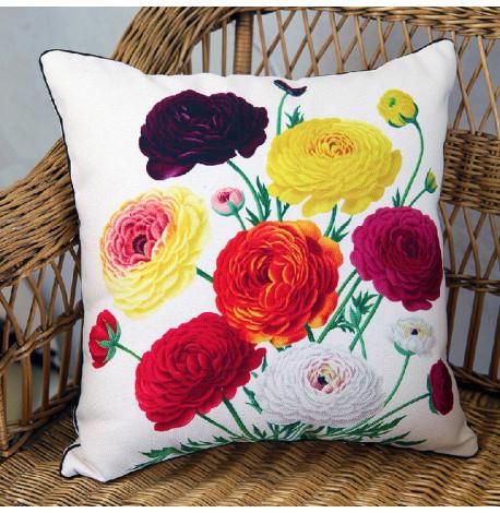 Подушка "Яскраві різнокольорові квіти", 45х45 см