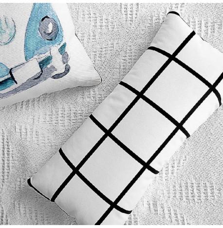 Подушка "Белые квадраты", 50х24 см