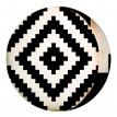 Подушка кругла "Чорно-білий геометричний ромб"