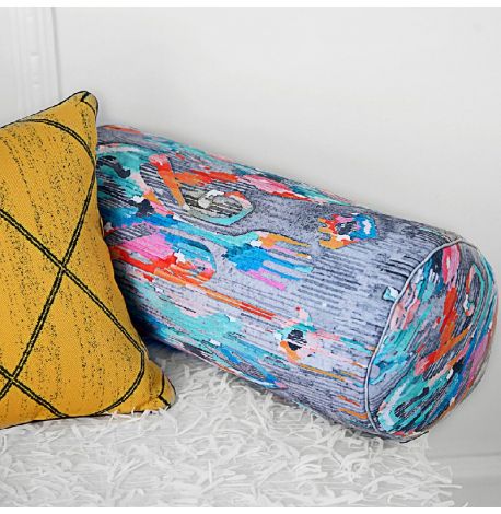 Подушка-валик "Красочный этно узор"