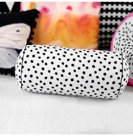 Подушка-валик "Черный горошек"