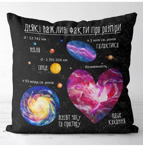 Подушка «Деякі важливі факти про розміри» (40х40 см)