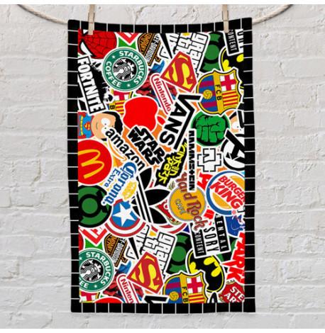 Полотенце с принтом "Стикеры"