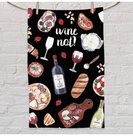 Кухонное полотенце с принтом Wine not?