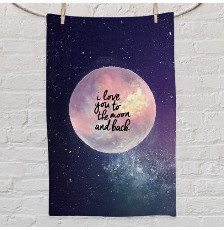 Полотенце с принтом I love you to the moon and back