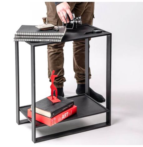 Металлический консольный столик (черный)