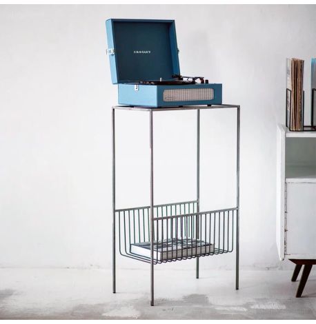 Минималистичный консольный столик с корзиной (металл)