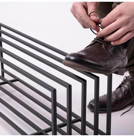 Металлическая подставка для обуви 5-ти рамная (черная)