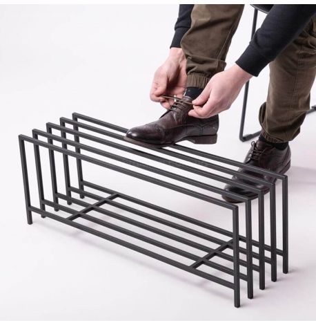 Металлическая подставка для обуви 5-ти рамная (черная)