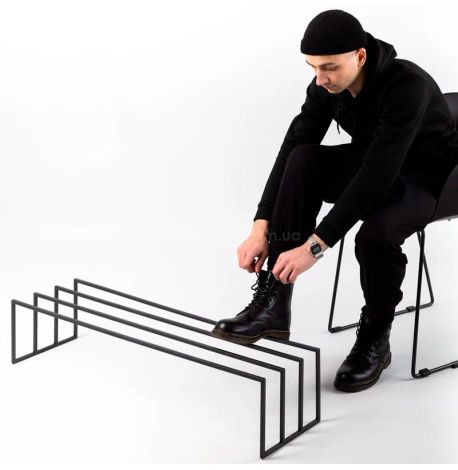 Металлическая подставка для обуви (черная)